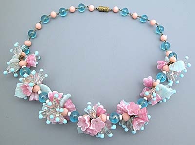 Venetian Floral Art Glass Necklace
