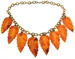 10085 1930's Gilded Brass and Celluloid Tortoise Shell Necklace