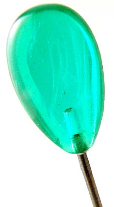 10101 Victorian Teal Glass Hatpin