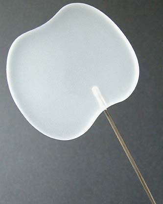 10115 Victorian Frosted Glass and Silver Hatpin