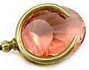 10262 Victorian Pink Glass & Brass Hatpin