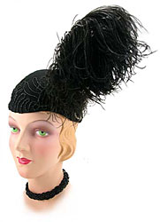 10361 1940's Black Hat with Plume