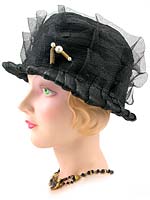 10362 Edwardian Black Horsehair Straw Hat