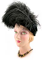 10370 Edwardian Black Velvet Hat