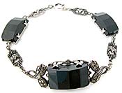 10444 Art Deco Onyx Marcasite Bracelet