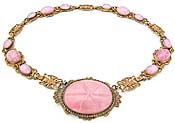 10462 Vintage Pink Star Glass Necklace