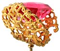 10465 Victorian Pink Glass Hatpin