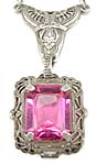 10484 Art Deco Pink Crystal Pendant