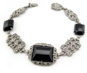 10541 Art Deco Onyx & Marcasite Bracelet