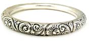 10657 Victorian Sterling Silver Repousse Bangle