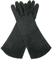 10767 Vintage Black Beaded Evening Gloves