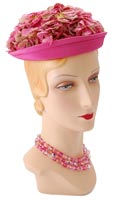 10953 Vintage Hattie Carnegie Pink Floral Hat